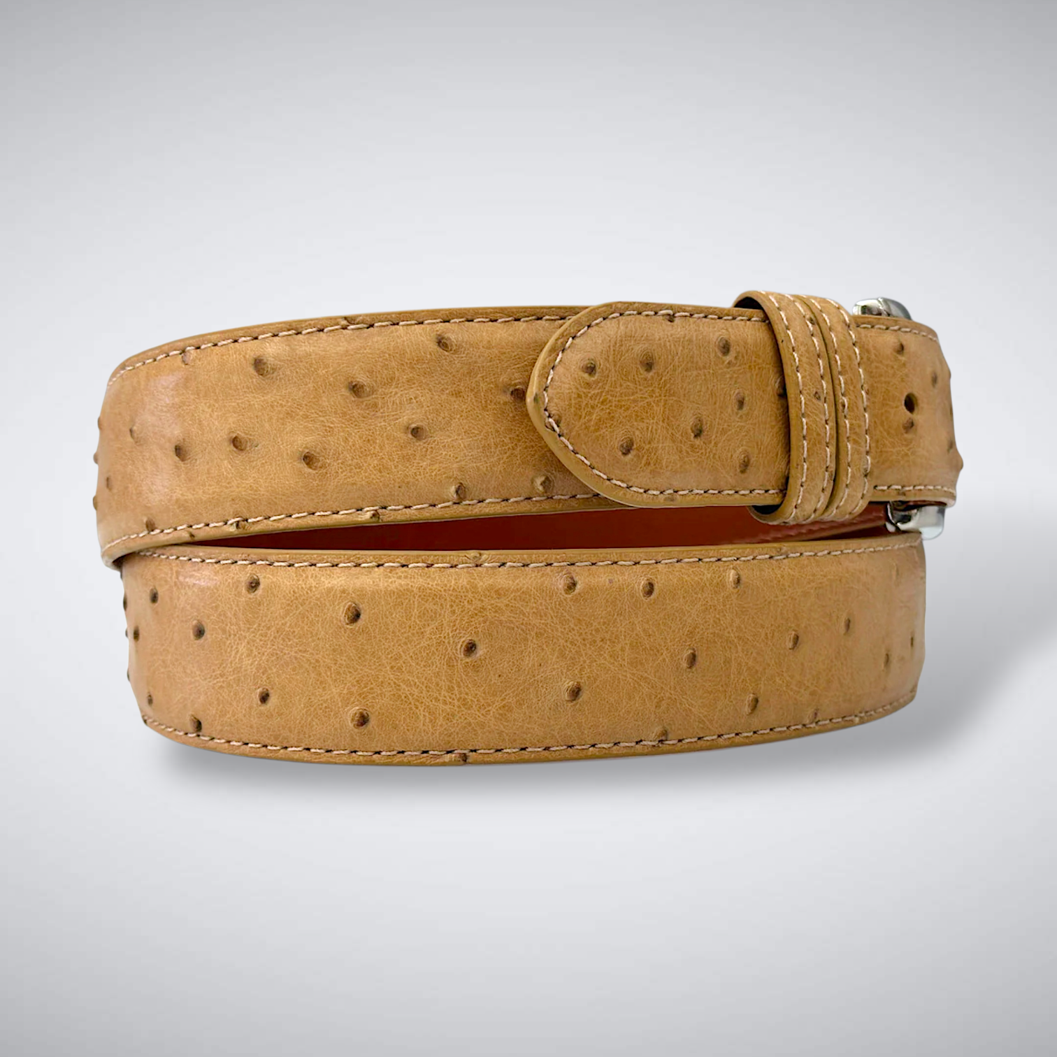 Ostrich Quill Belt: Antique Saddle