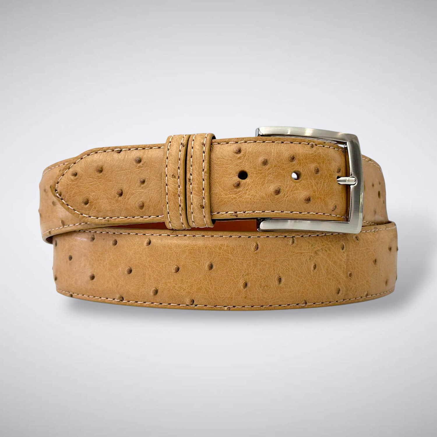 Ostrich Quill Belt: Antique Saddle