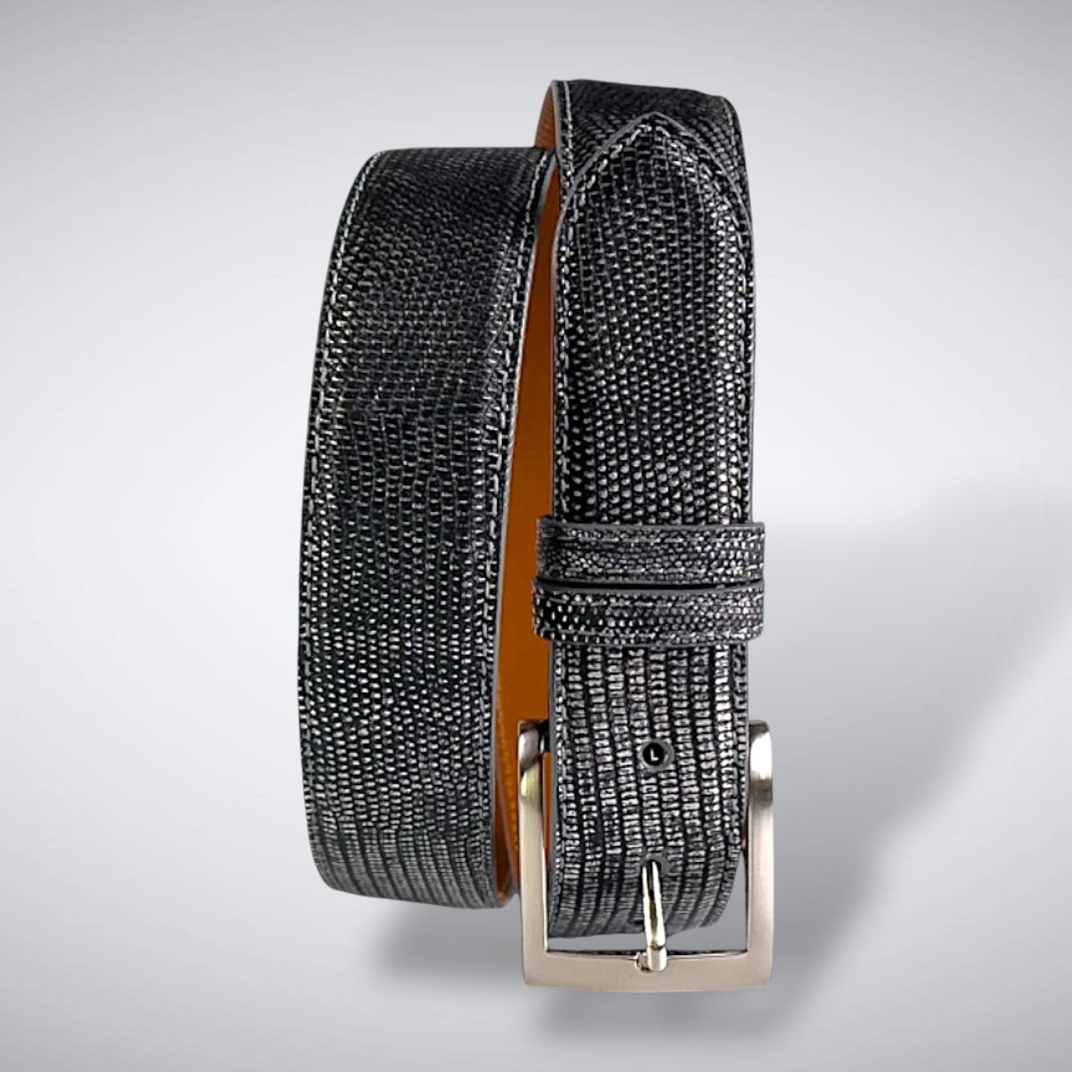 Lizard Belt: Matte Pewter
