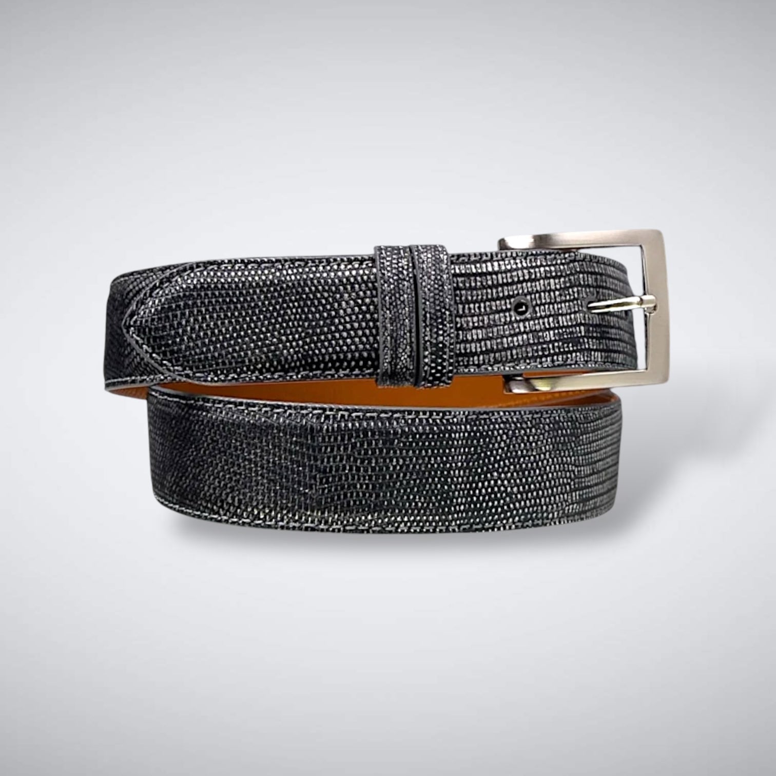 Lizard Belt: Matte Pewter