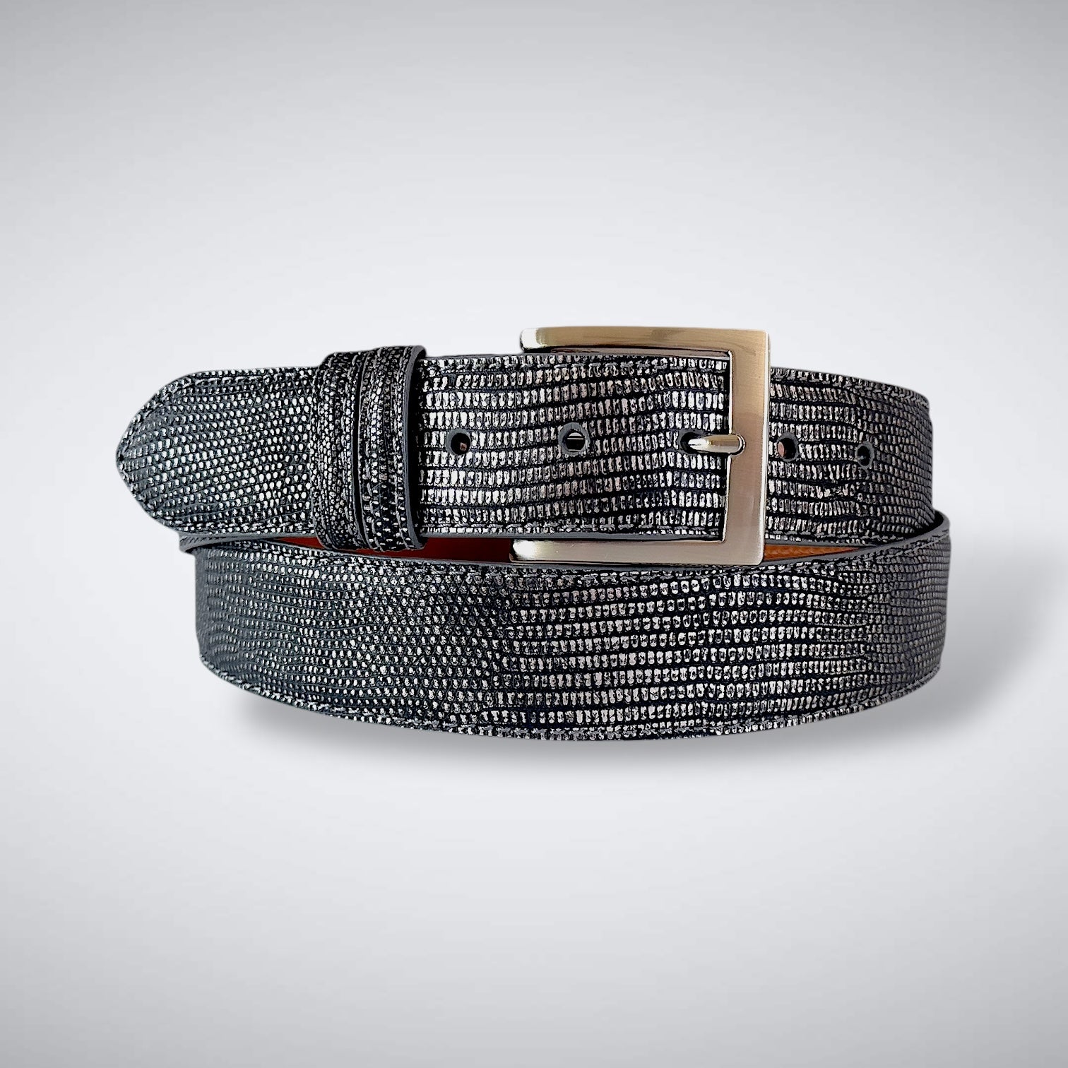 Lizard Belt: Matte Pewter