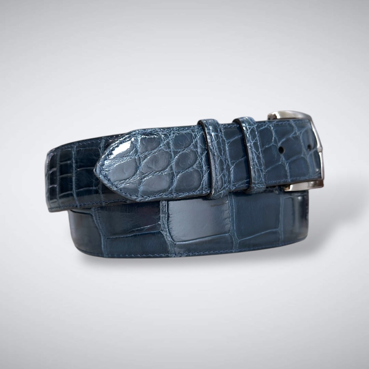 American Glazed Alligator Belt: Aegean Fairway