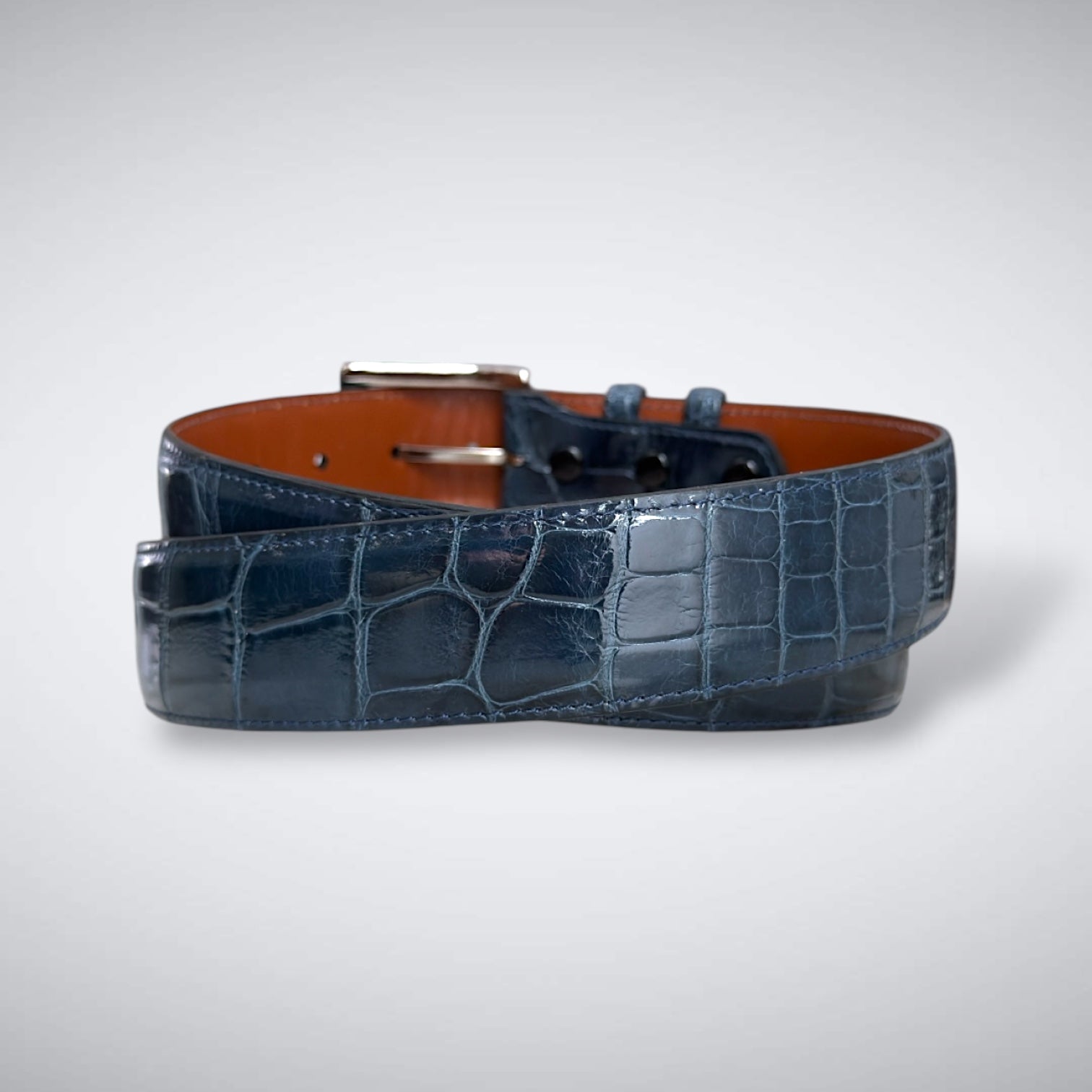 American Glazed Alligator Belt: Aegean Fairway