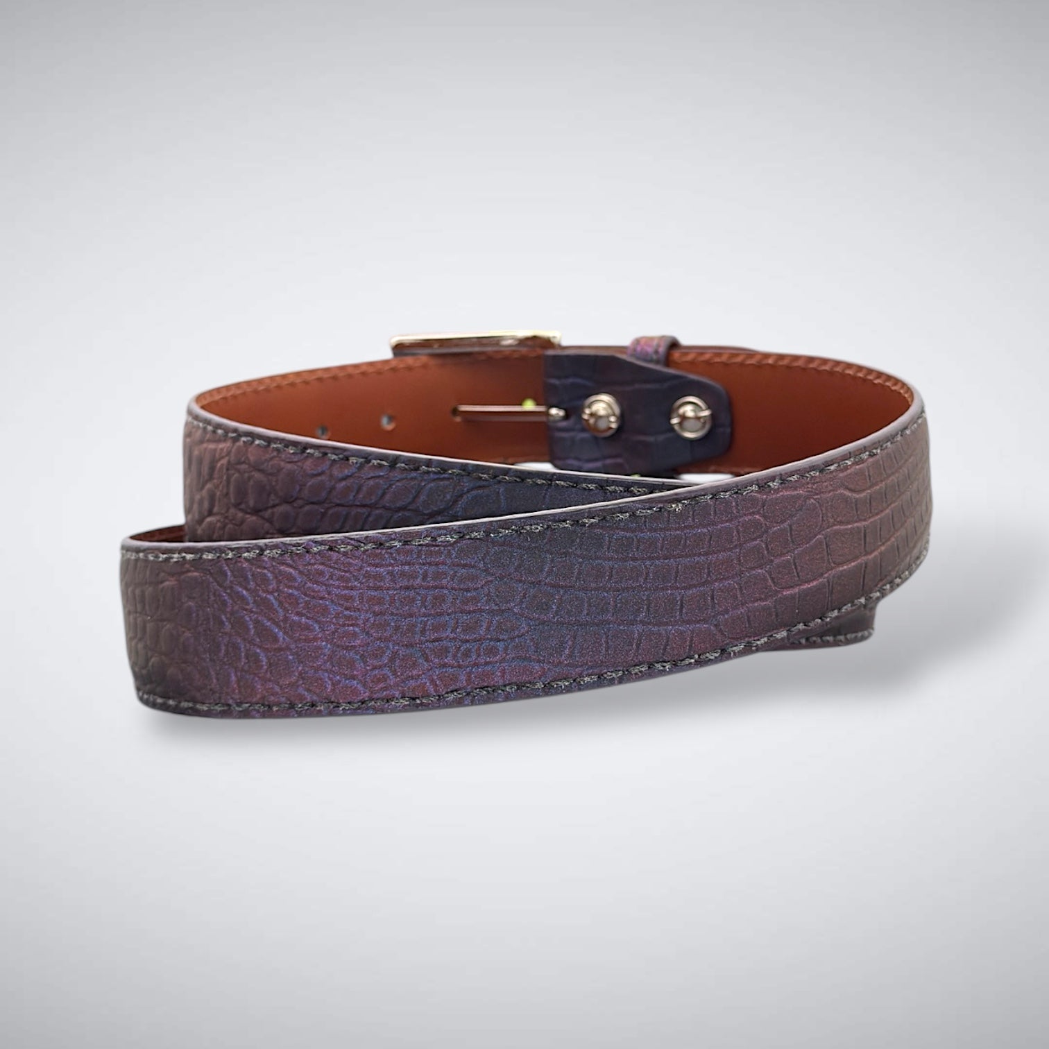 Ready To Ship Alligator Belt: Savile Bordeaux