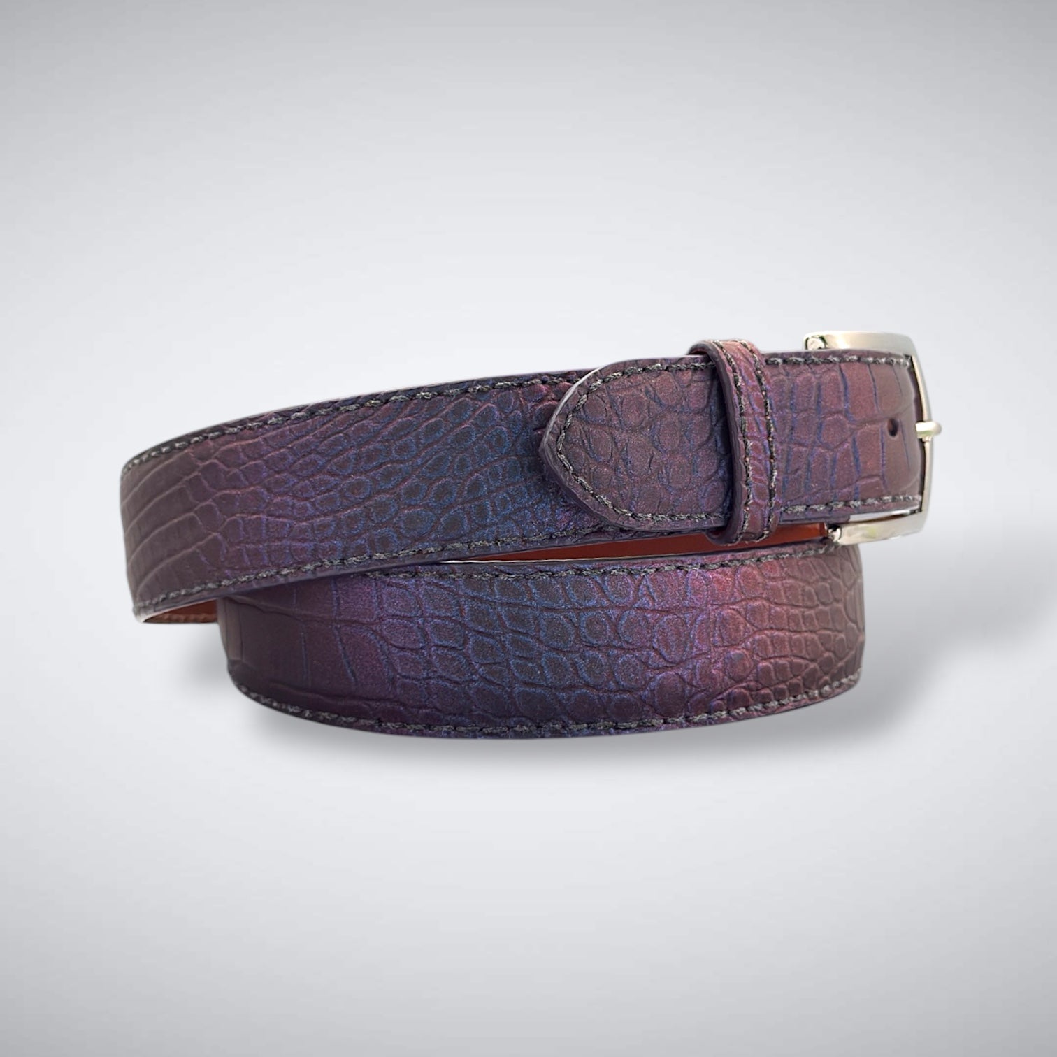 Ready To Ship Alligator Belt: Savile Bordeaux