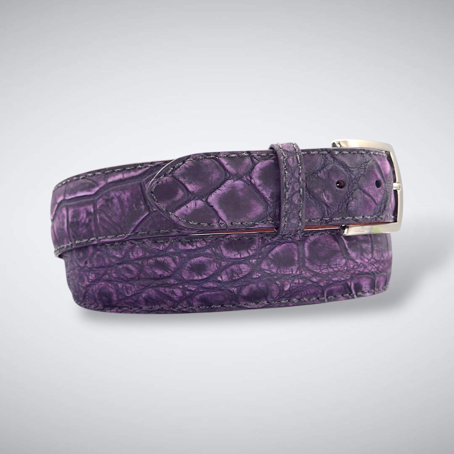 Ready To Ship Alligator Belt: Violaire Suede Alligator