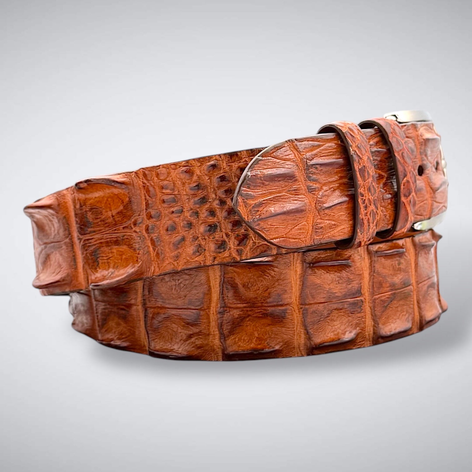 Saltwater Crocodile Belt: Burnished Cognac