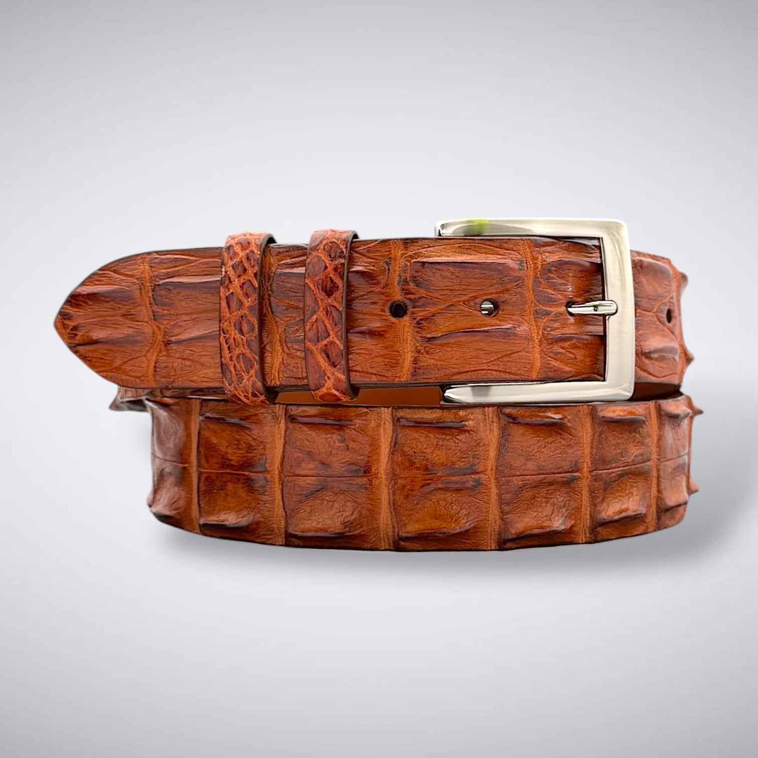 Saltwater Crocodile Belt: Burnished Cognac