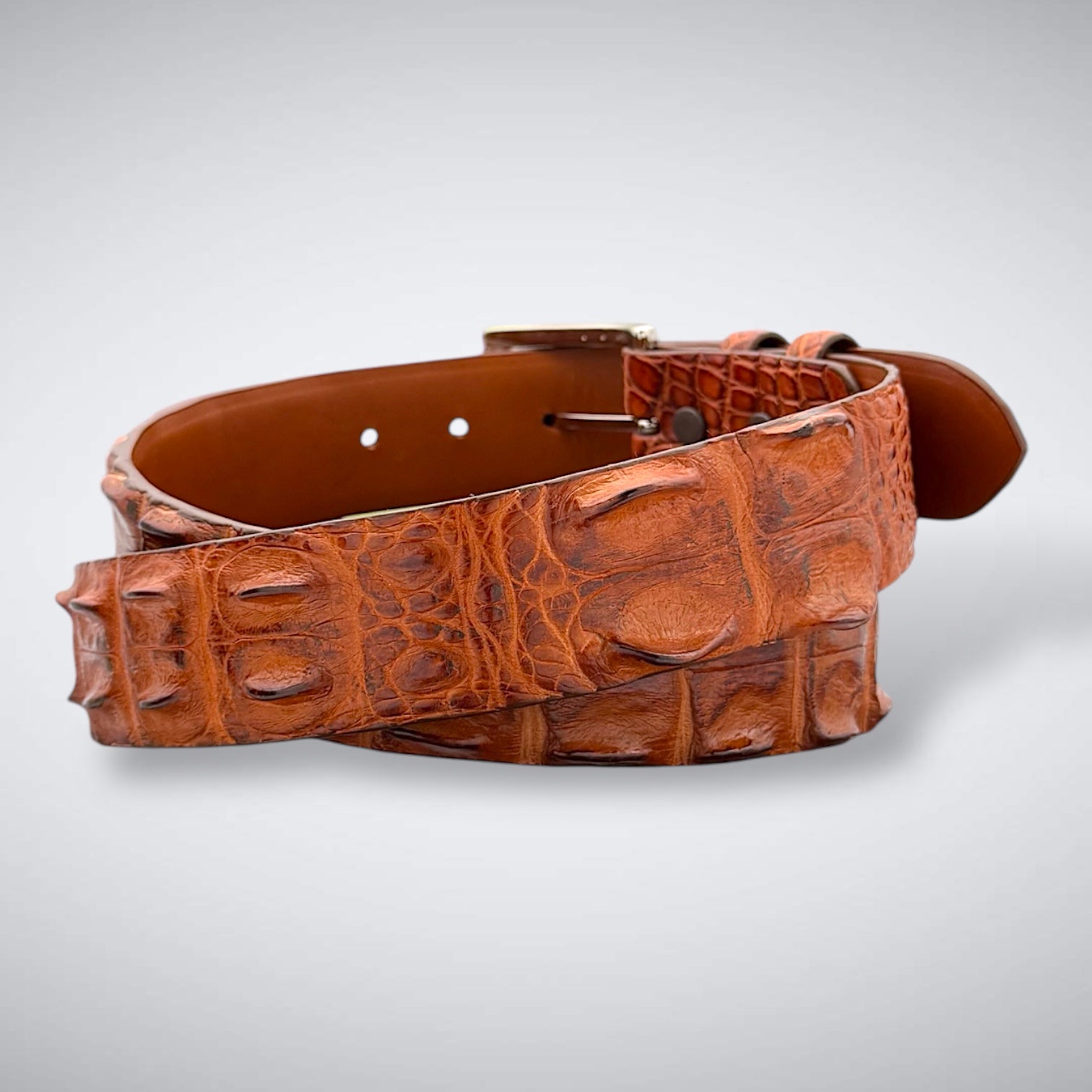 Saltwater Crocodile Belt: Burnished Cognac