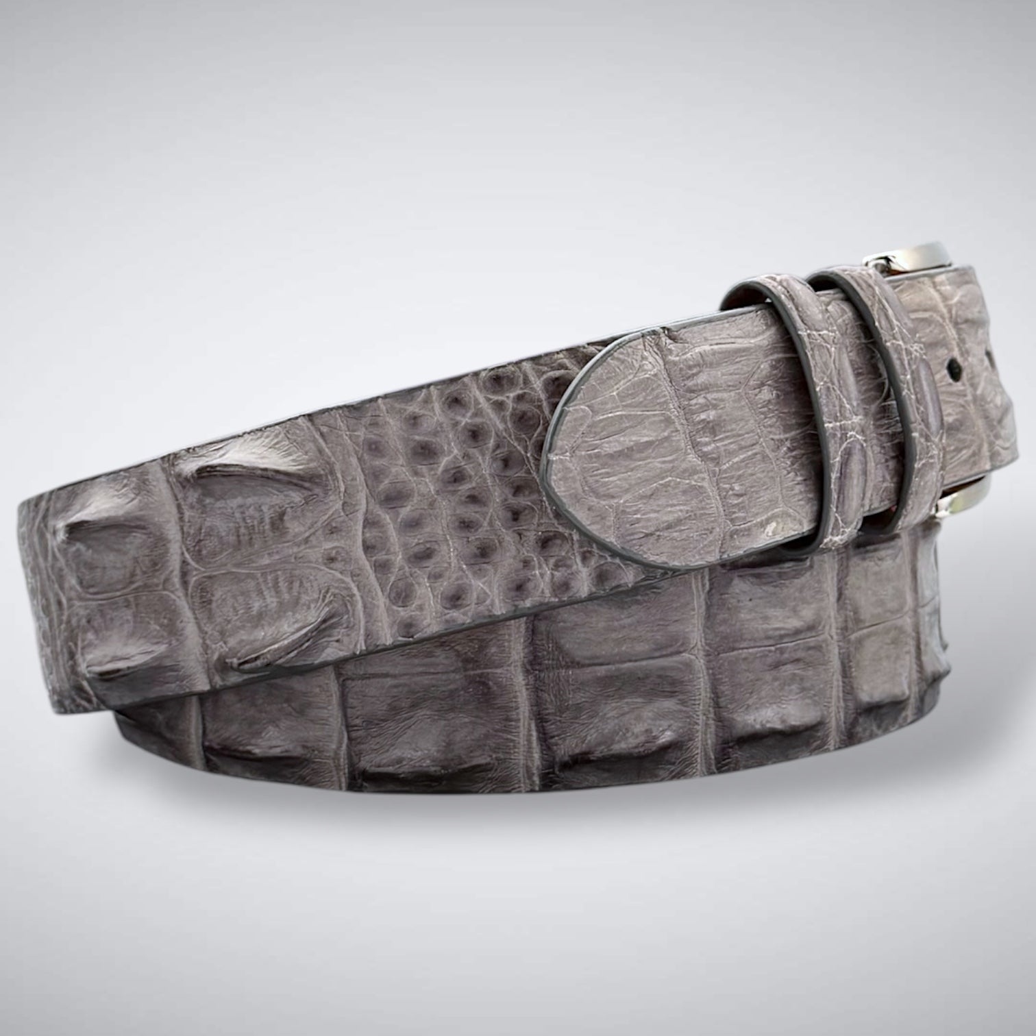 Saltwater Crocodile Belt: Grey