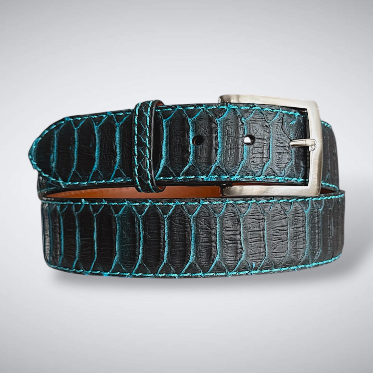 Ready To Ship Center Cut (belly scales) Python Belt: Hazeltine 1.5" Width