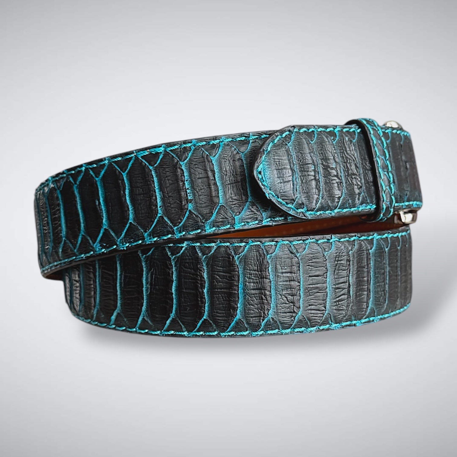 Ready To Ship Center Cut (belly scales) Python Belt: Hazeltine 1.5" Width