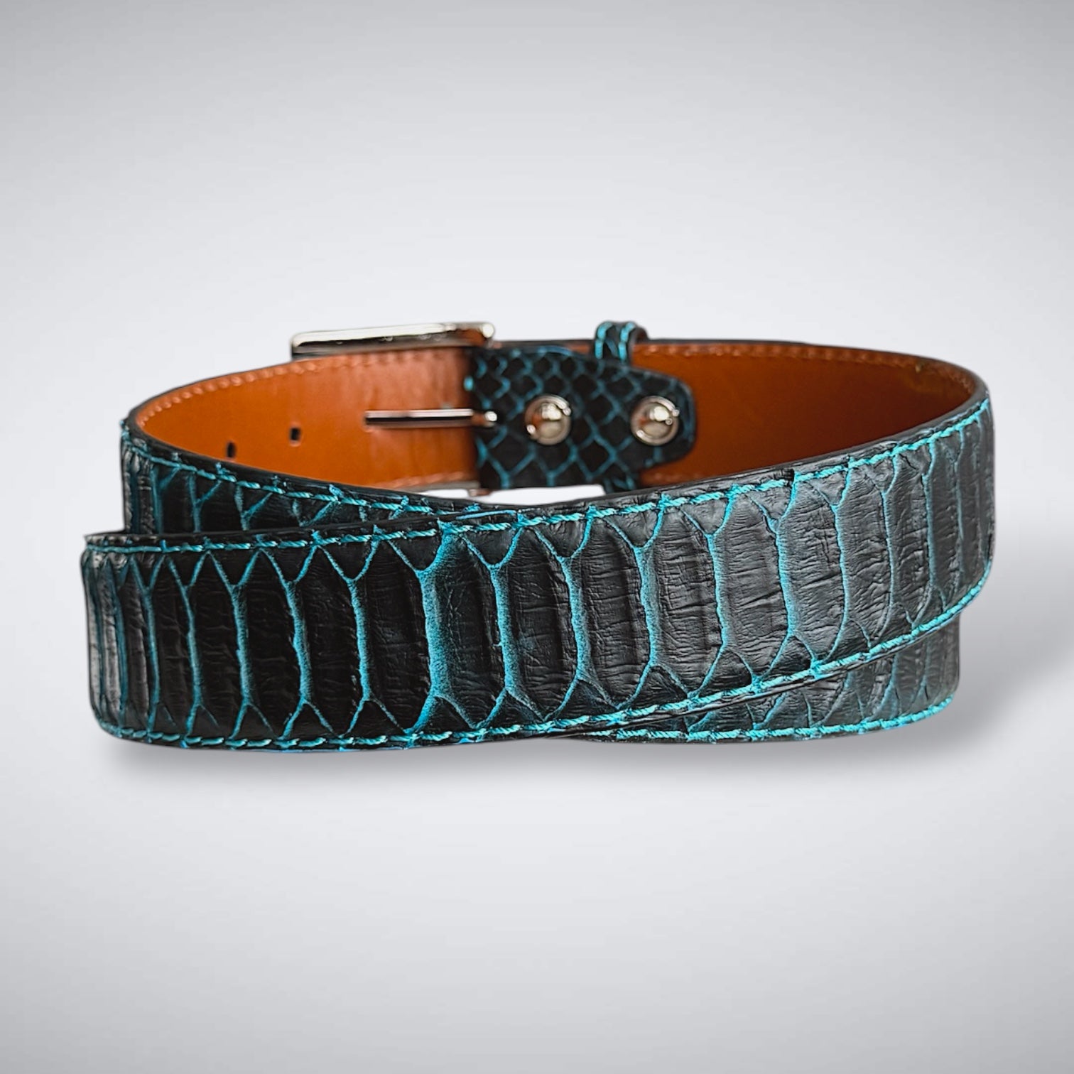 Ready To Ship Center Cut (belly scales) Python Belt: Hazeltine 1.5" Width