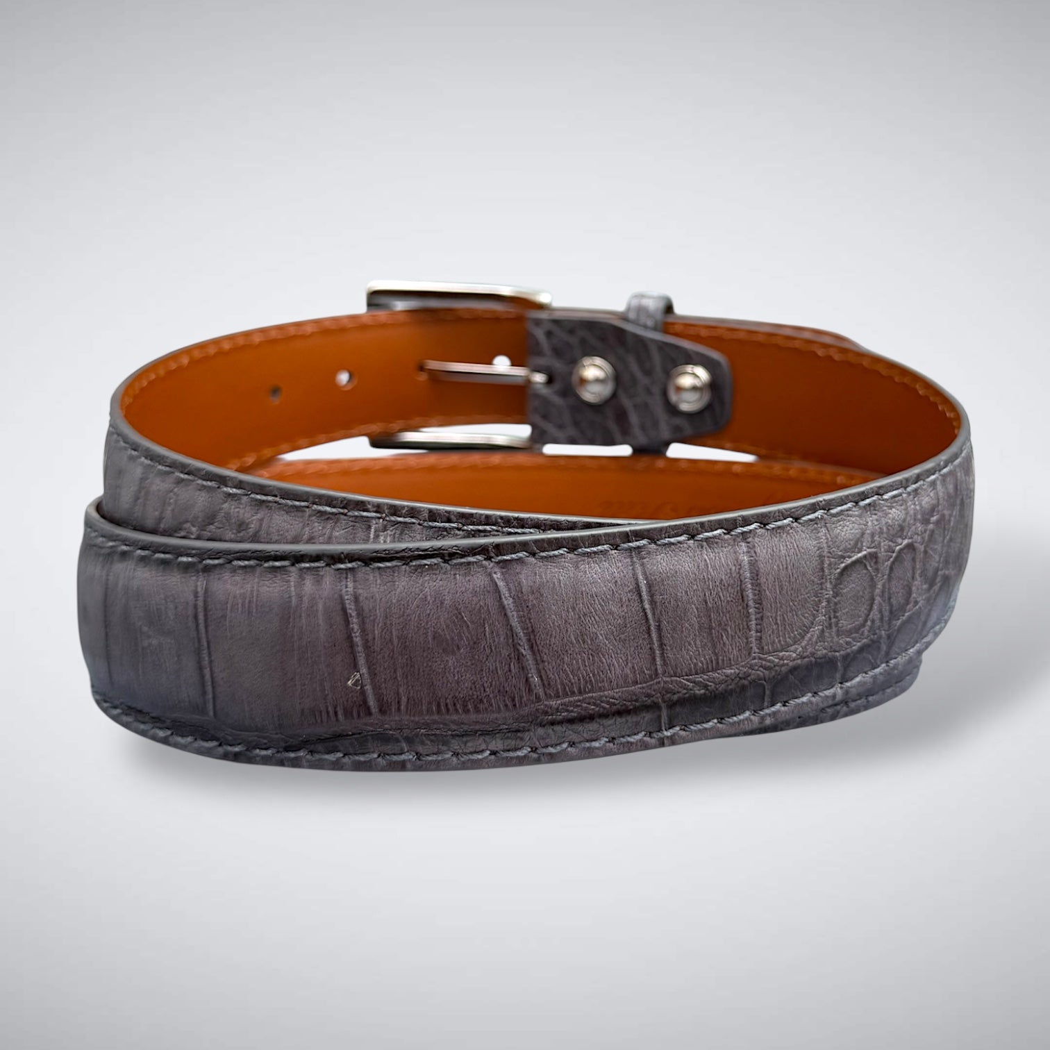 Ready To Ship Alligator Belt: Slate Cove (1.5 Width)