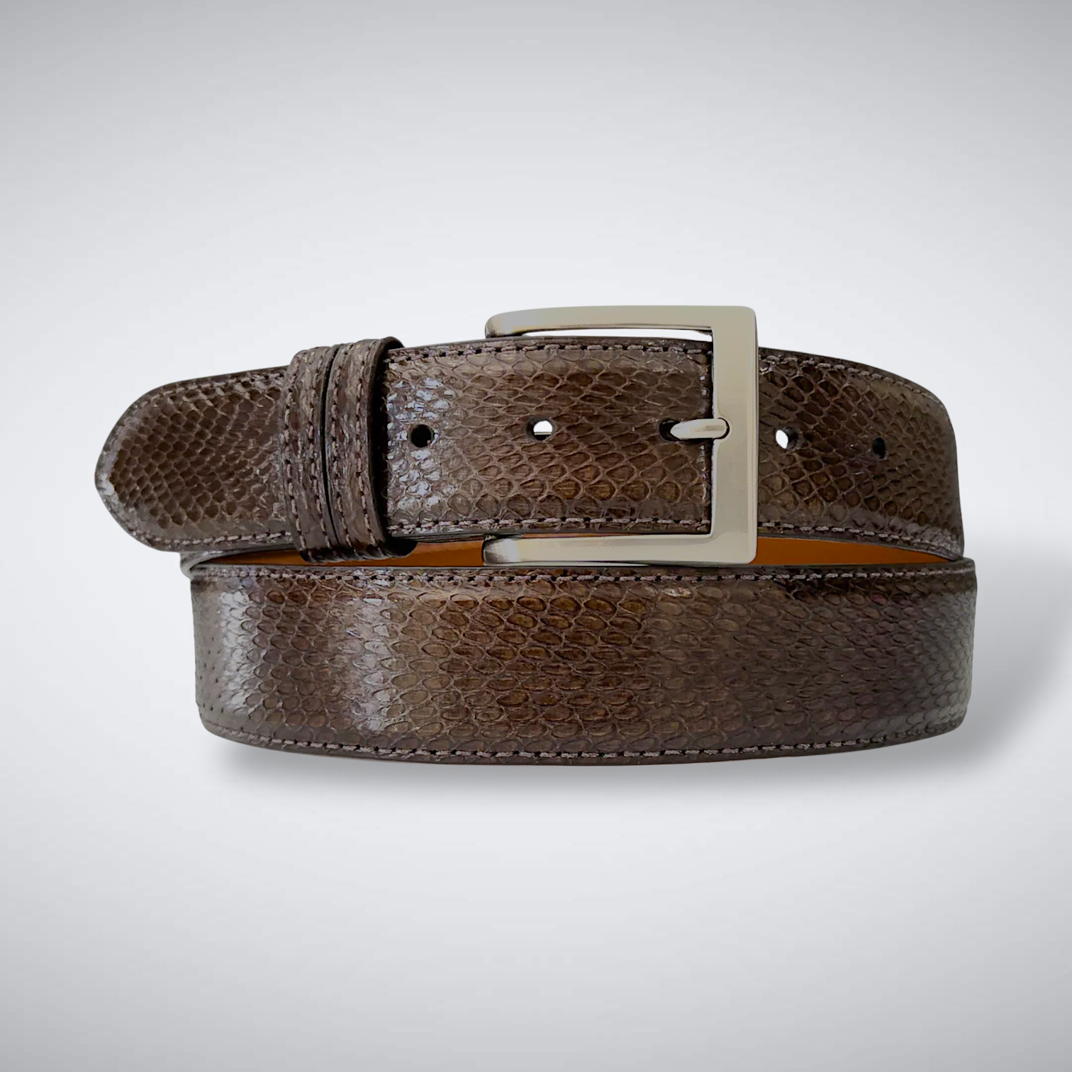 Spitting Cobra Front Cut Belt: Brown