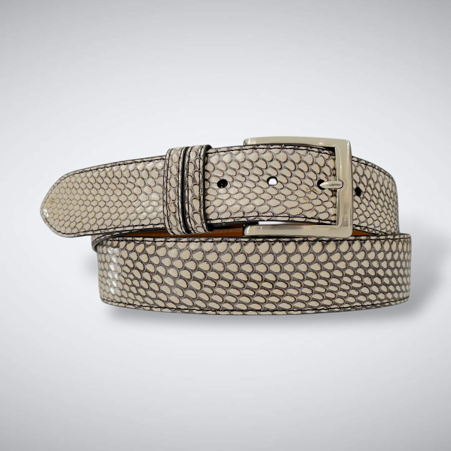 Kalahari Cobra Belt (Natural Tonal Stitch)