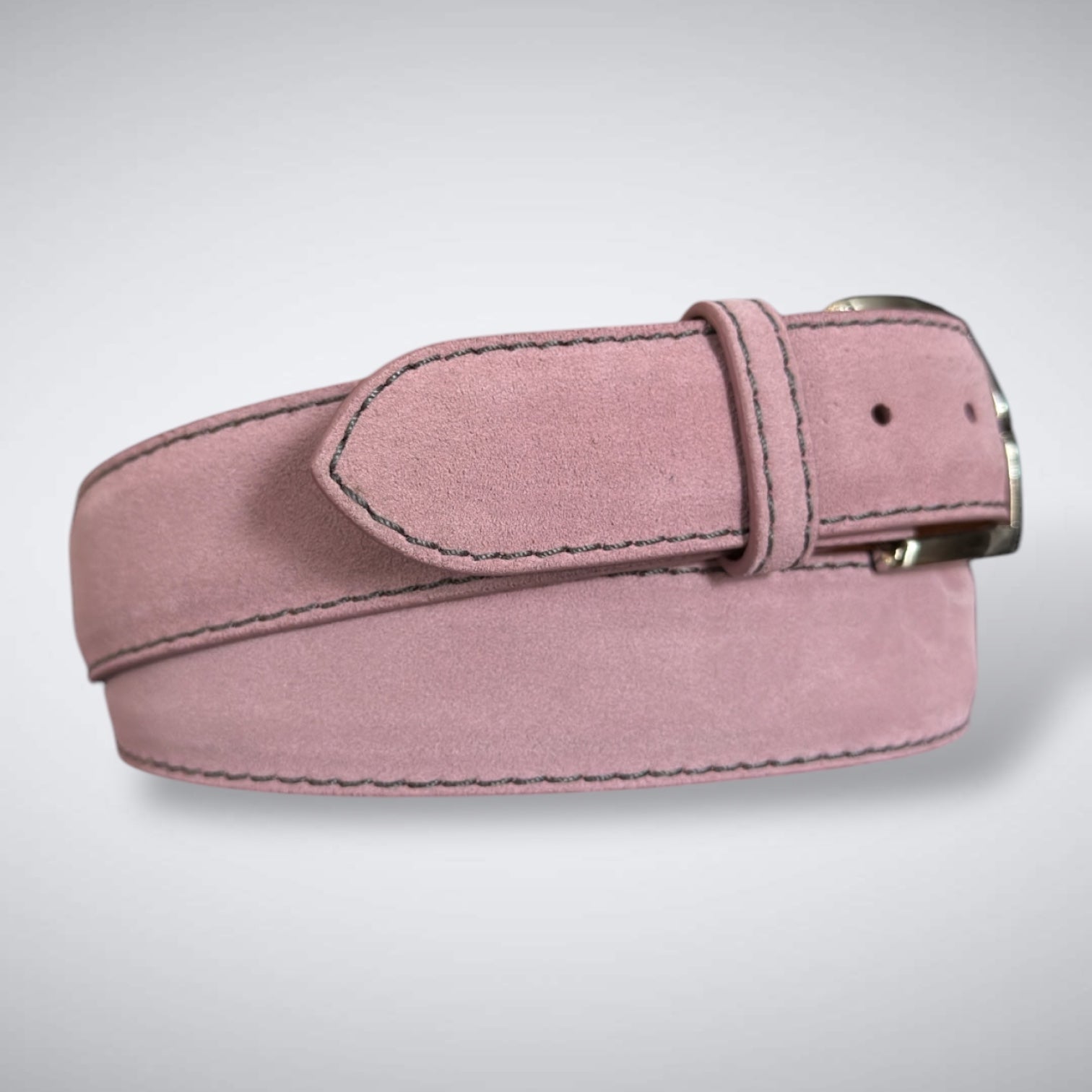 Ready To Ship Italian Calf Suede Belt: Stoneberry (1.5 Width)