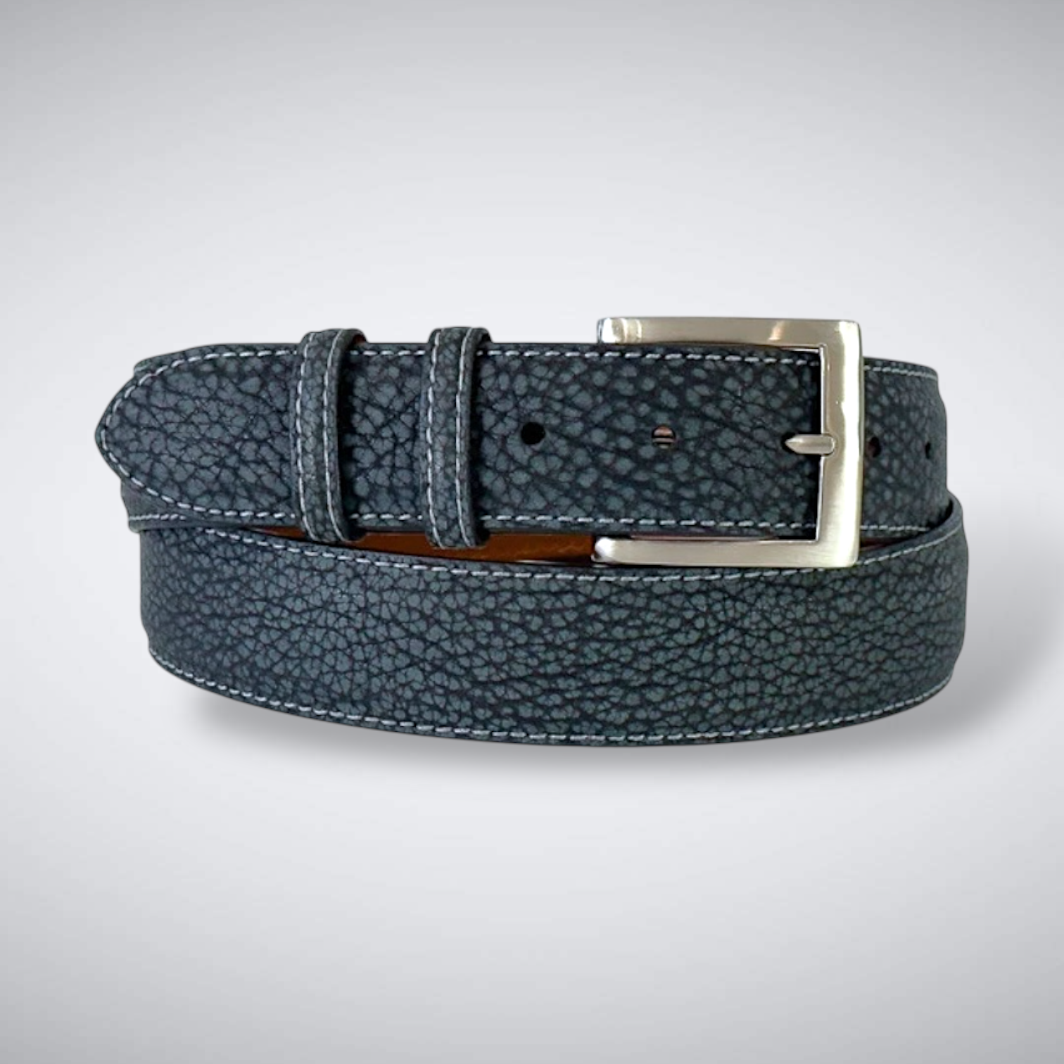 American Bison Belt: Charcoal Suede