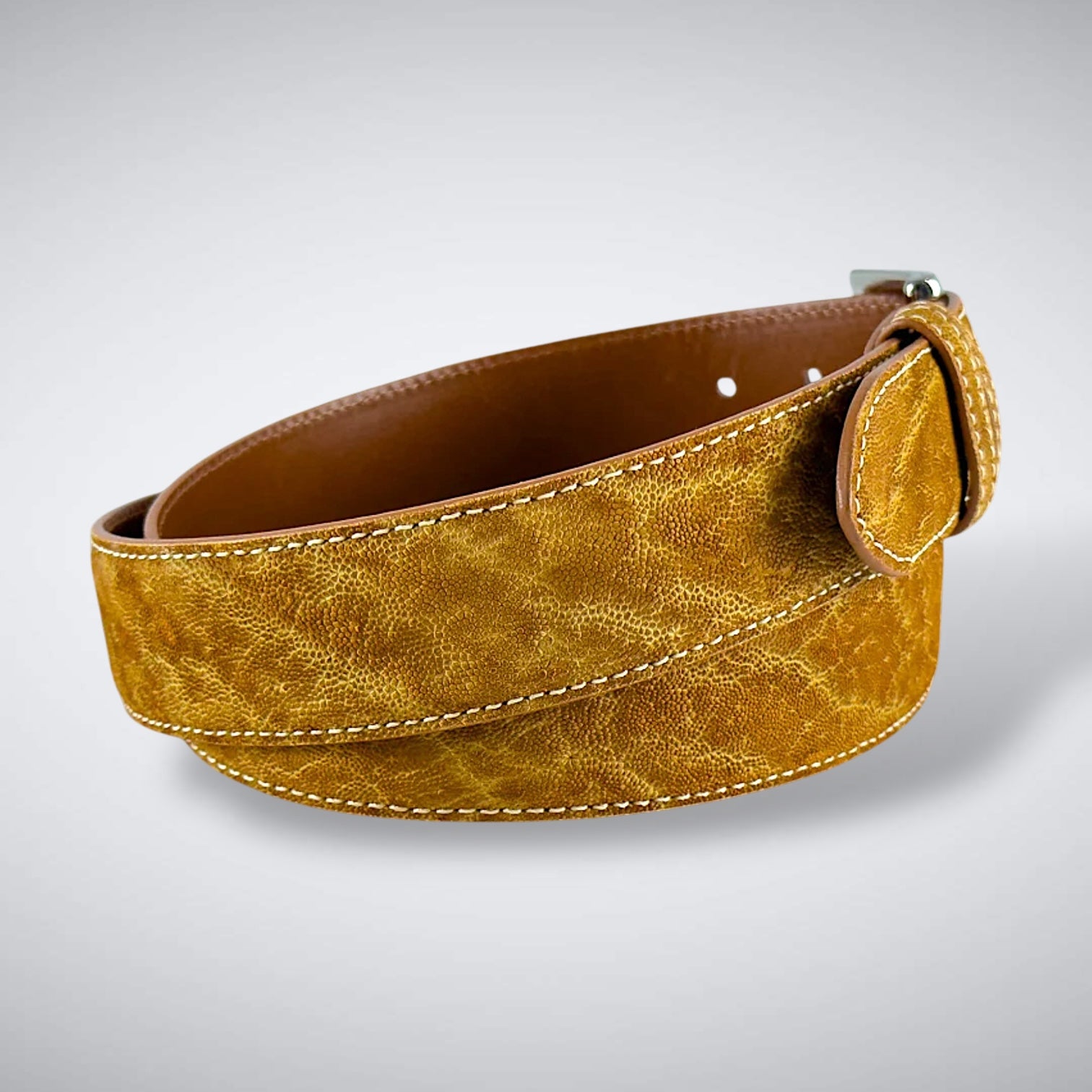 African Elephant Belt: Tan