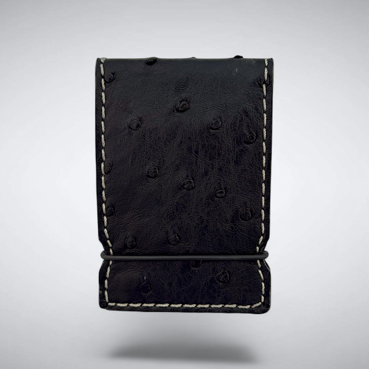 The Langer Cash Cover — Black Ostrich Quill