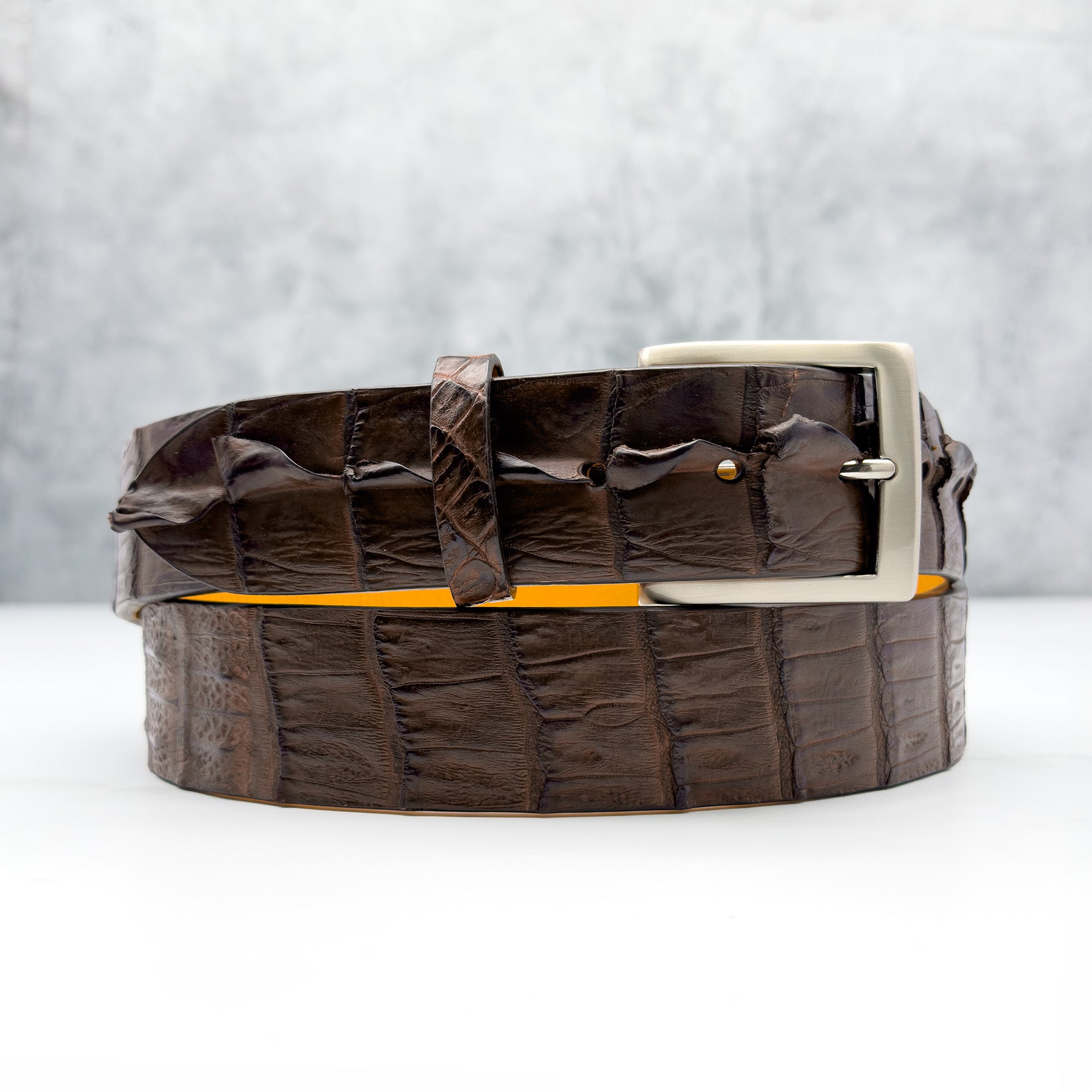 Men's Original Caiman Hornback Skin Western Style Hand Crafted Belt Natural main image 1