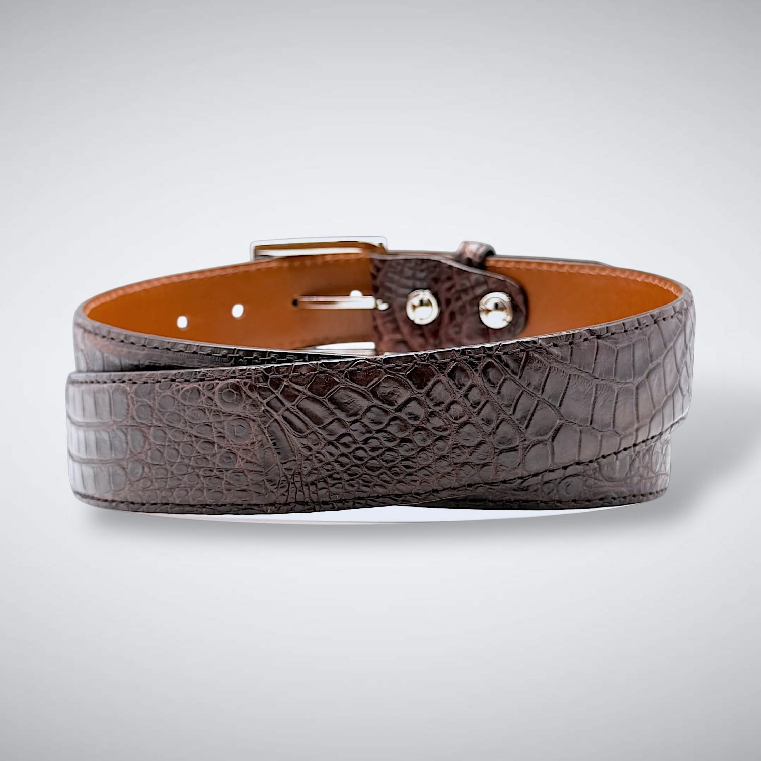 Argentine Caiman Belt: Brown