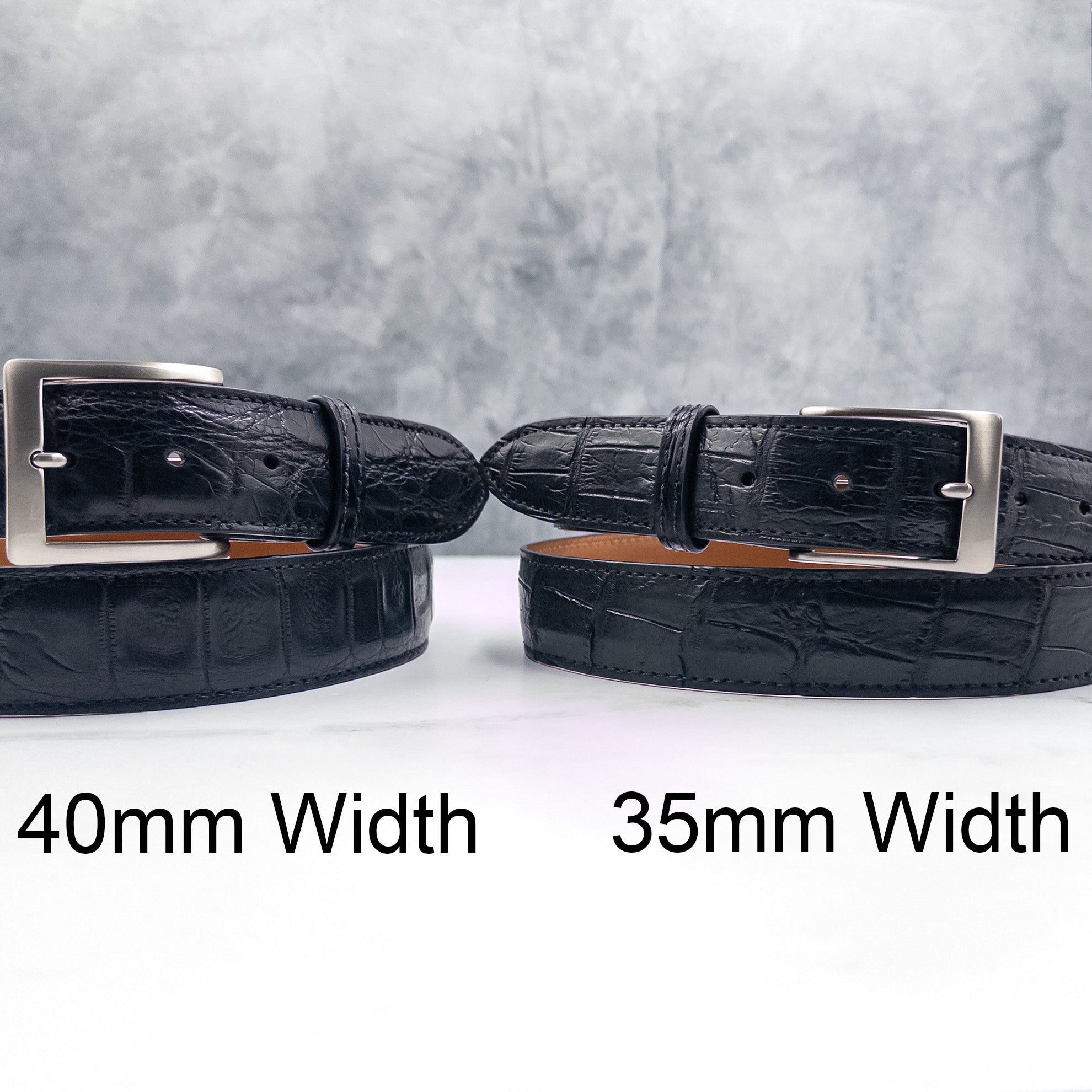 Ravencrest Noir Alligator Belt (black, 1 3/8" wide)