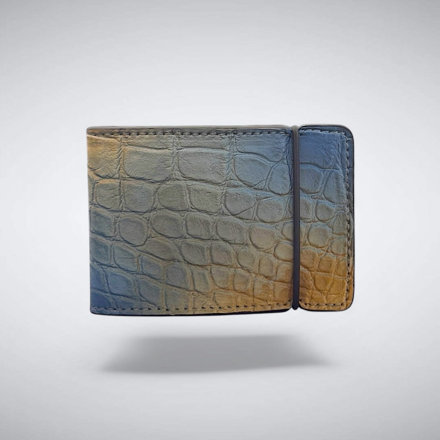 Alligator Cash Cover: Dune Smoke with Hand Dyed Chèvre Liner