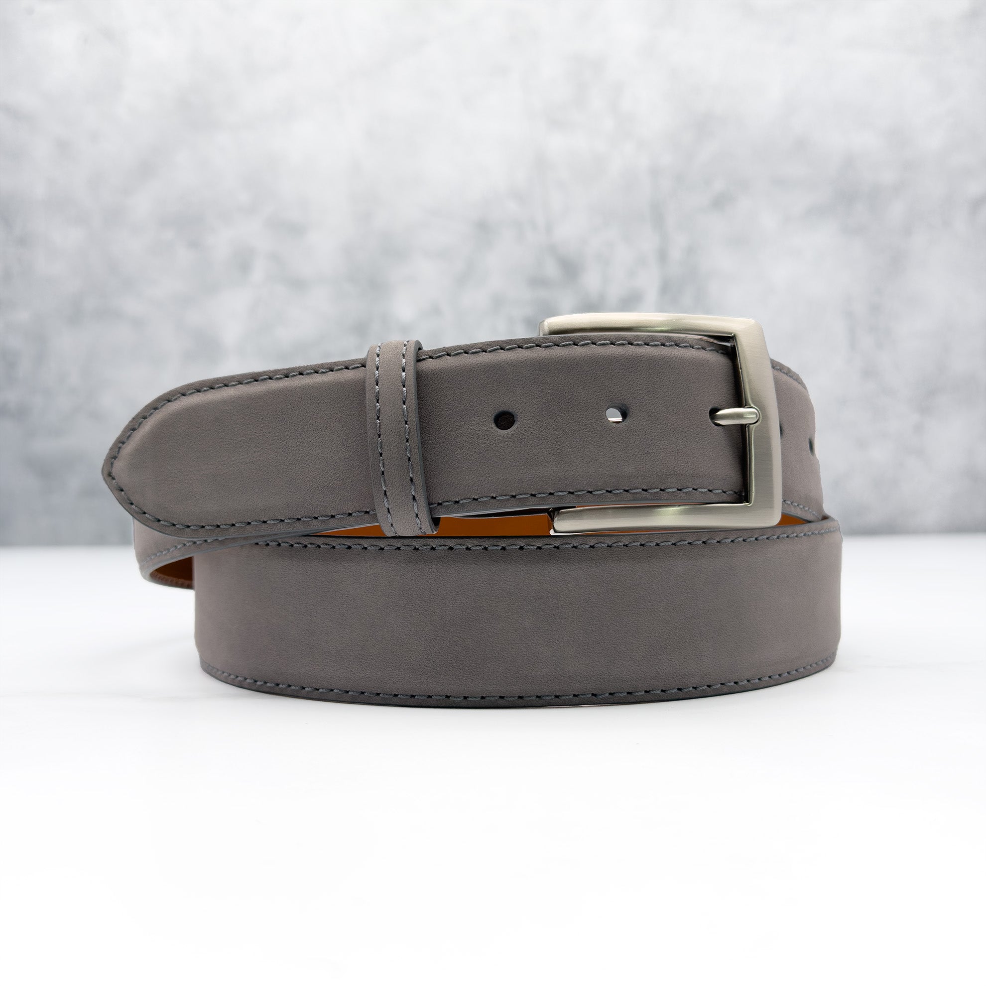 Italian Suede Calf Belt: Grey