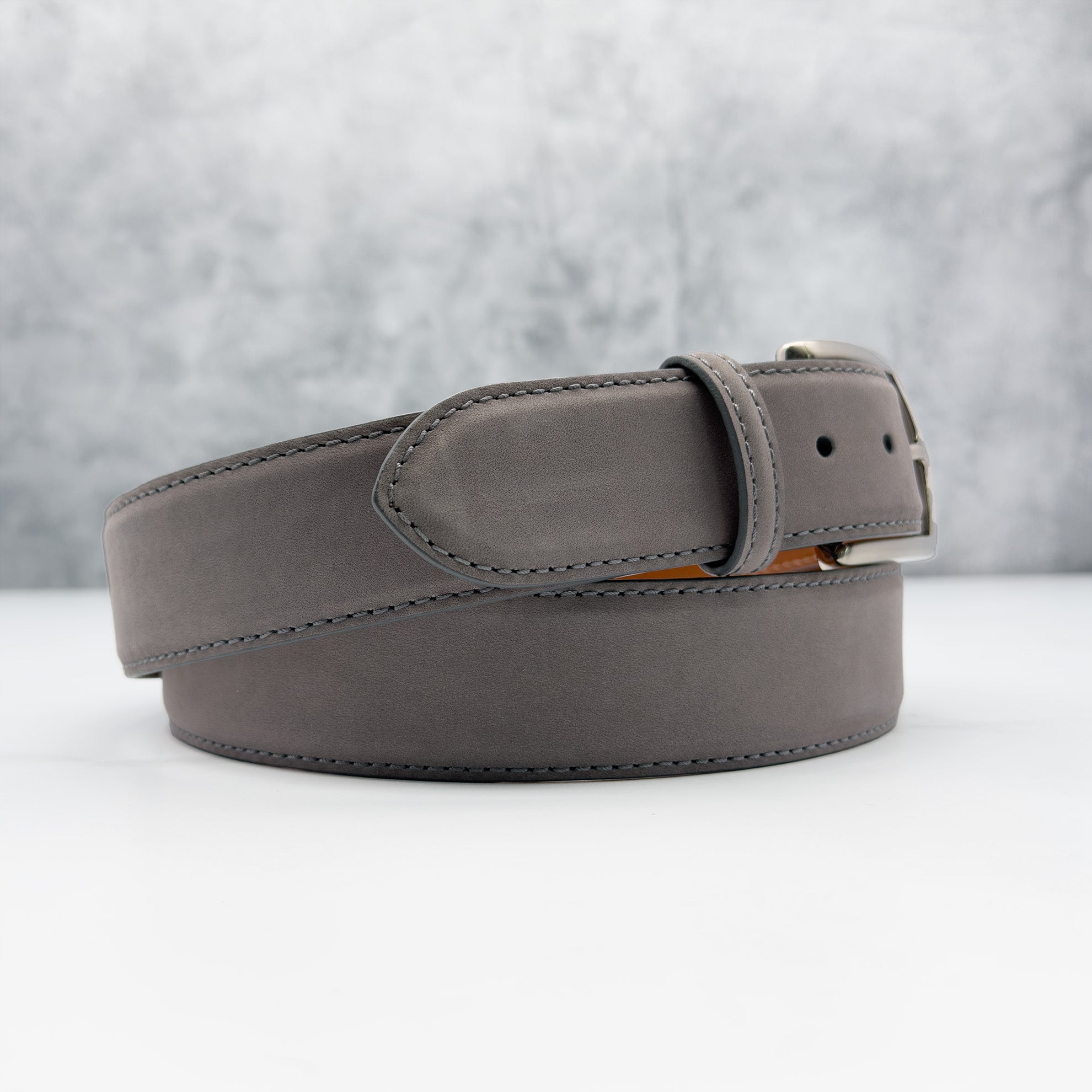 Italian Suede Calf Belt: Grey