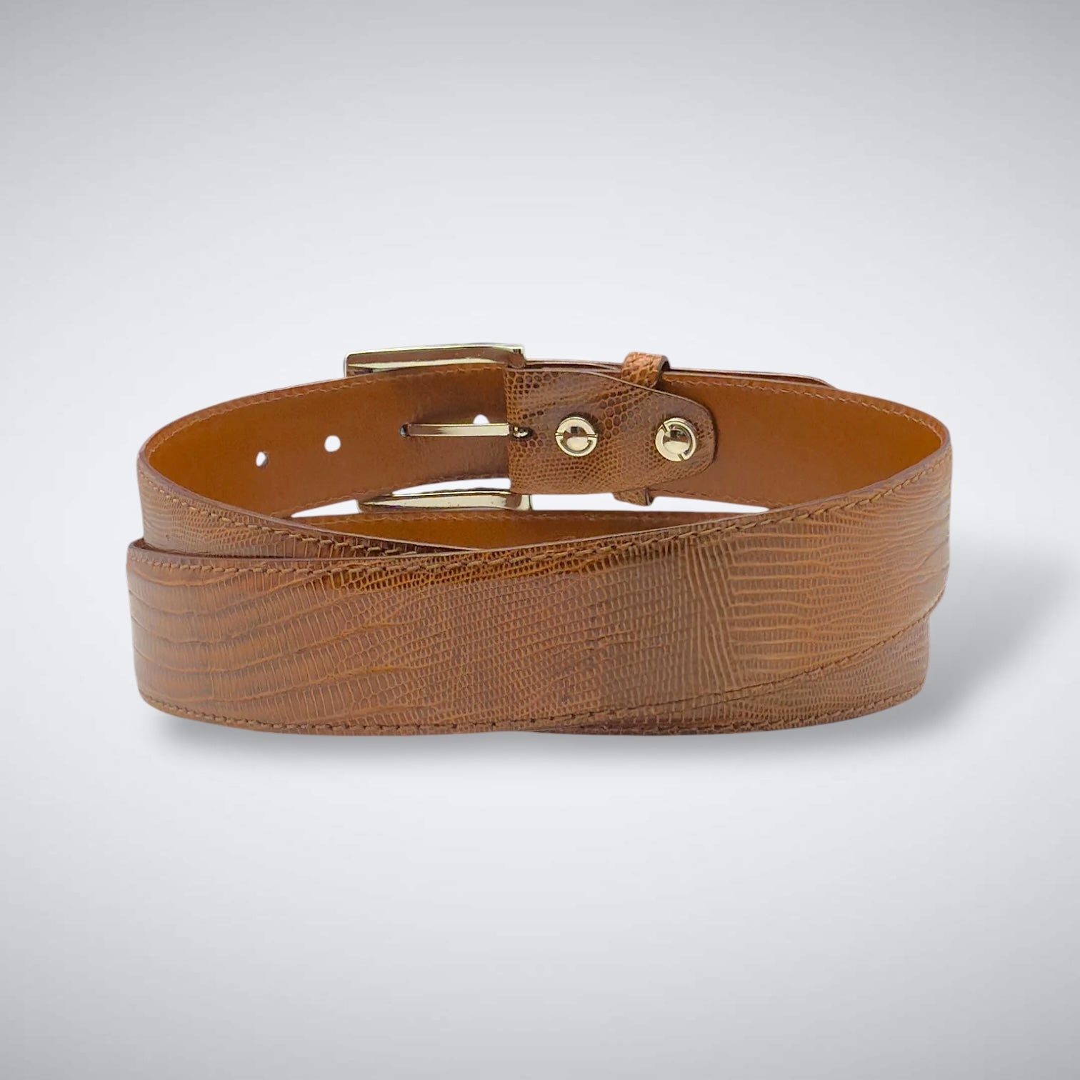 Lizard Belt — Light Cognac