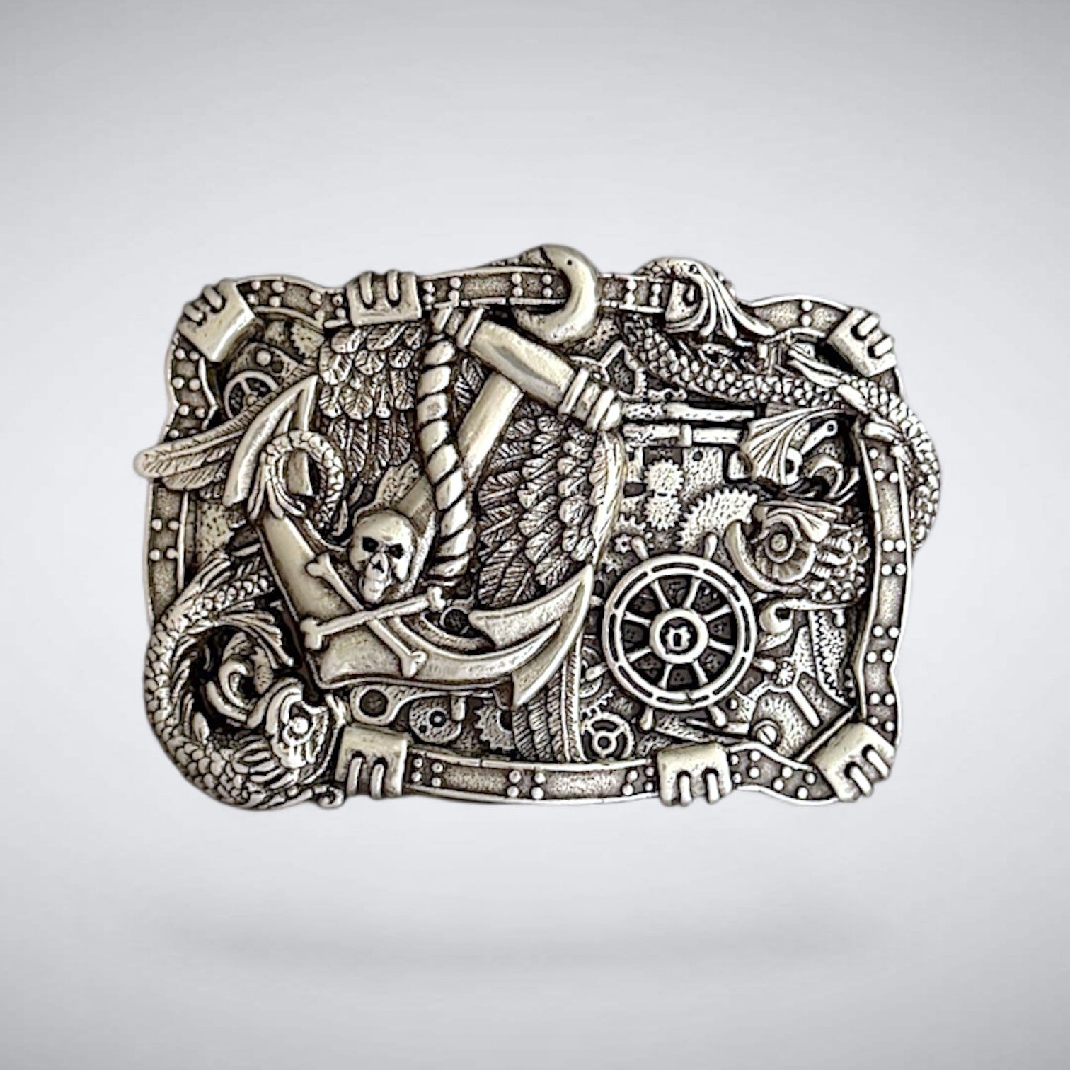 Anchor & Bones – Steampunk Marauder Buckle Fits 38-40mm Belts