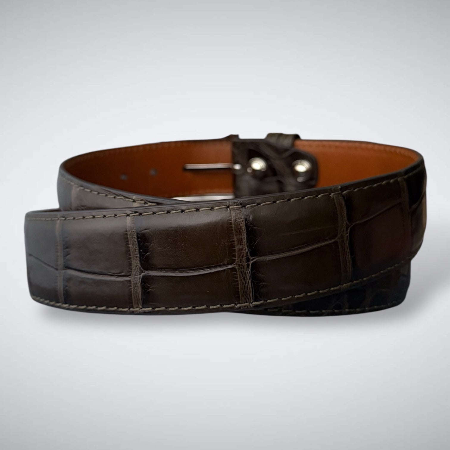 Ready To Ship One Piece Alligator Belt: Valhalla Nicotine