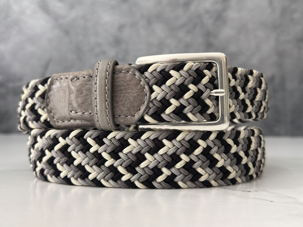 Plaited Italian leather belt