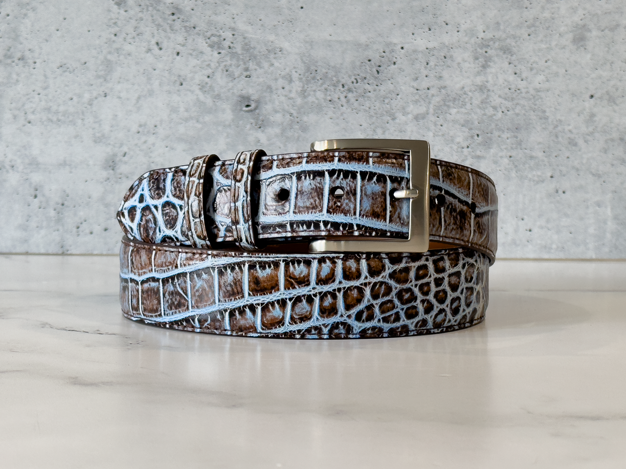 Hand-painted American Alligator Belt: Copper River – Jacob Hill Leather