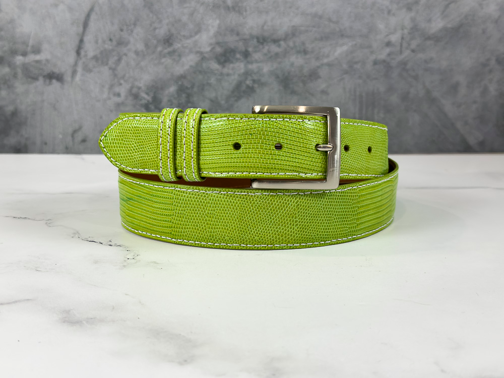 Lizard Belt: Lime Green – Jacob Hill Leather