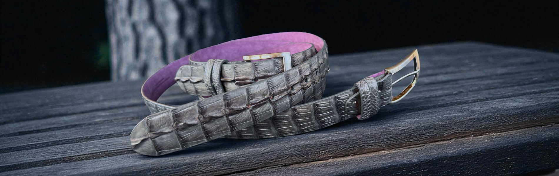 Hornback Crocodile Belts – Matte with Horn Tips