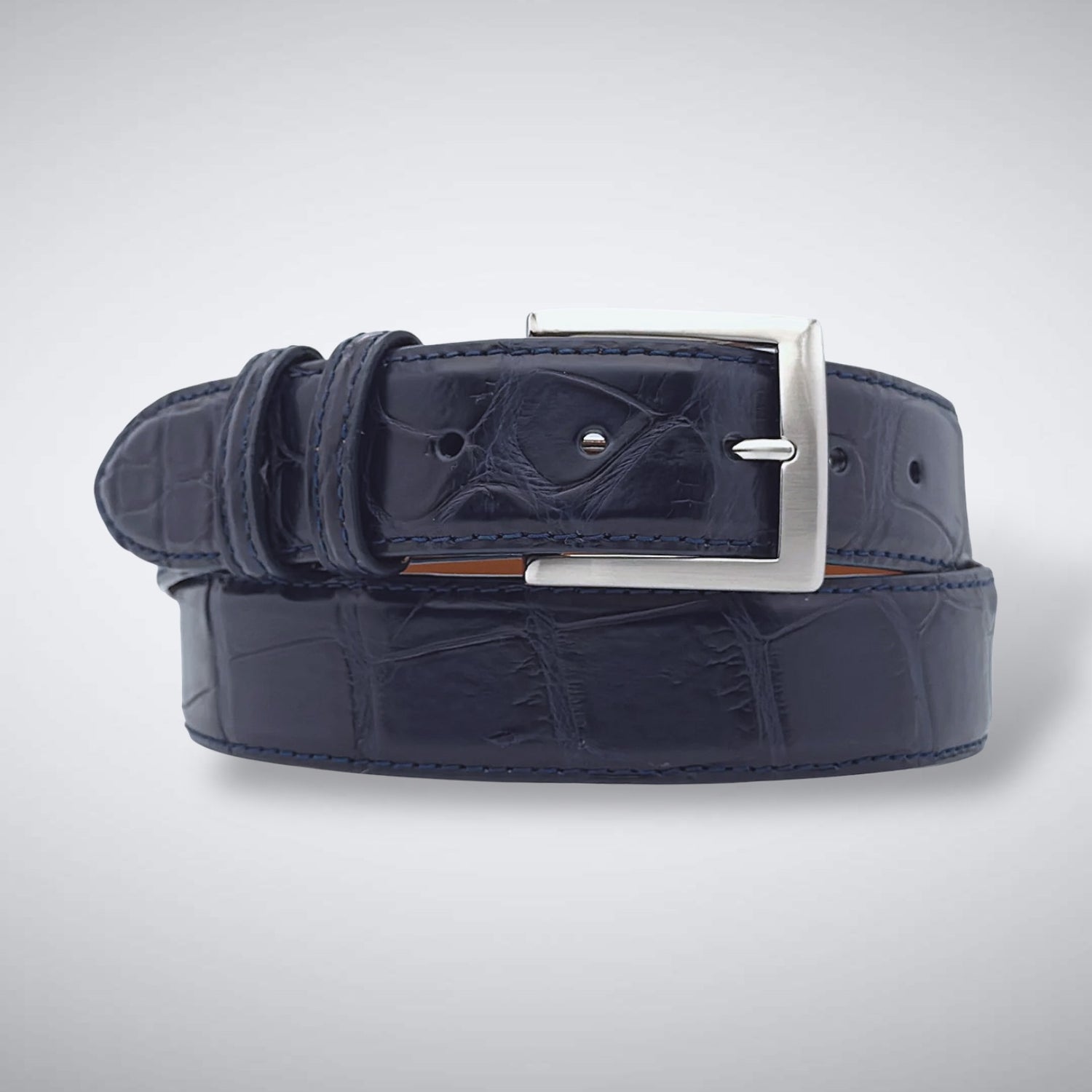 American Matte Alligator Belt One Piece: Navy