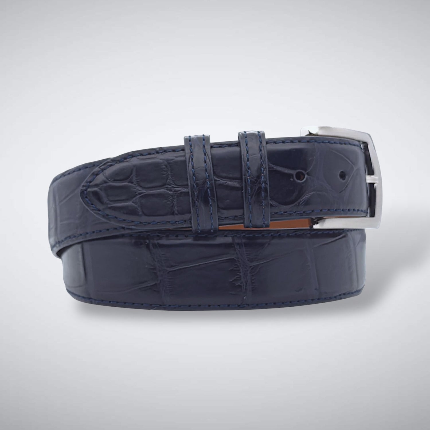 American Matte Alligator Belt One Piece: Navy