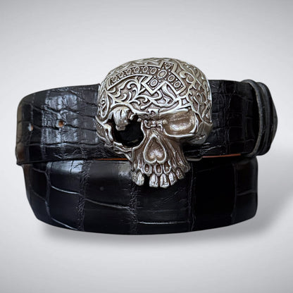 Eye Patch Silver Skull Buckle Fits 38-40mm Belts