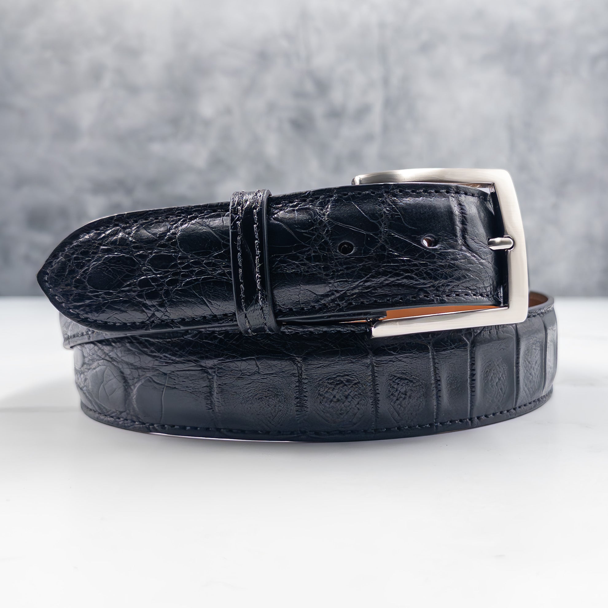 Ready To Ship Alligator Belt: Matte Black 1.5