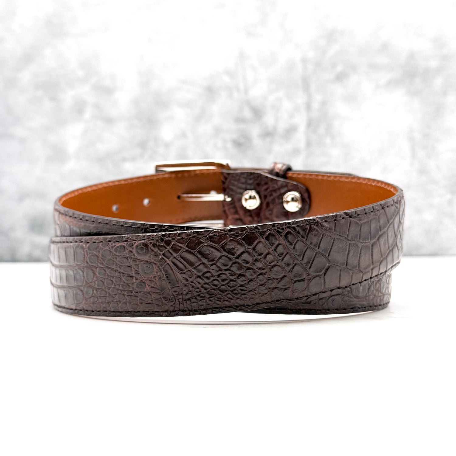 Ready To Ship Argentine Caiman Belt: Brown