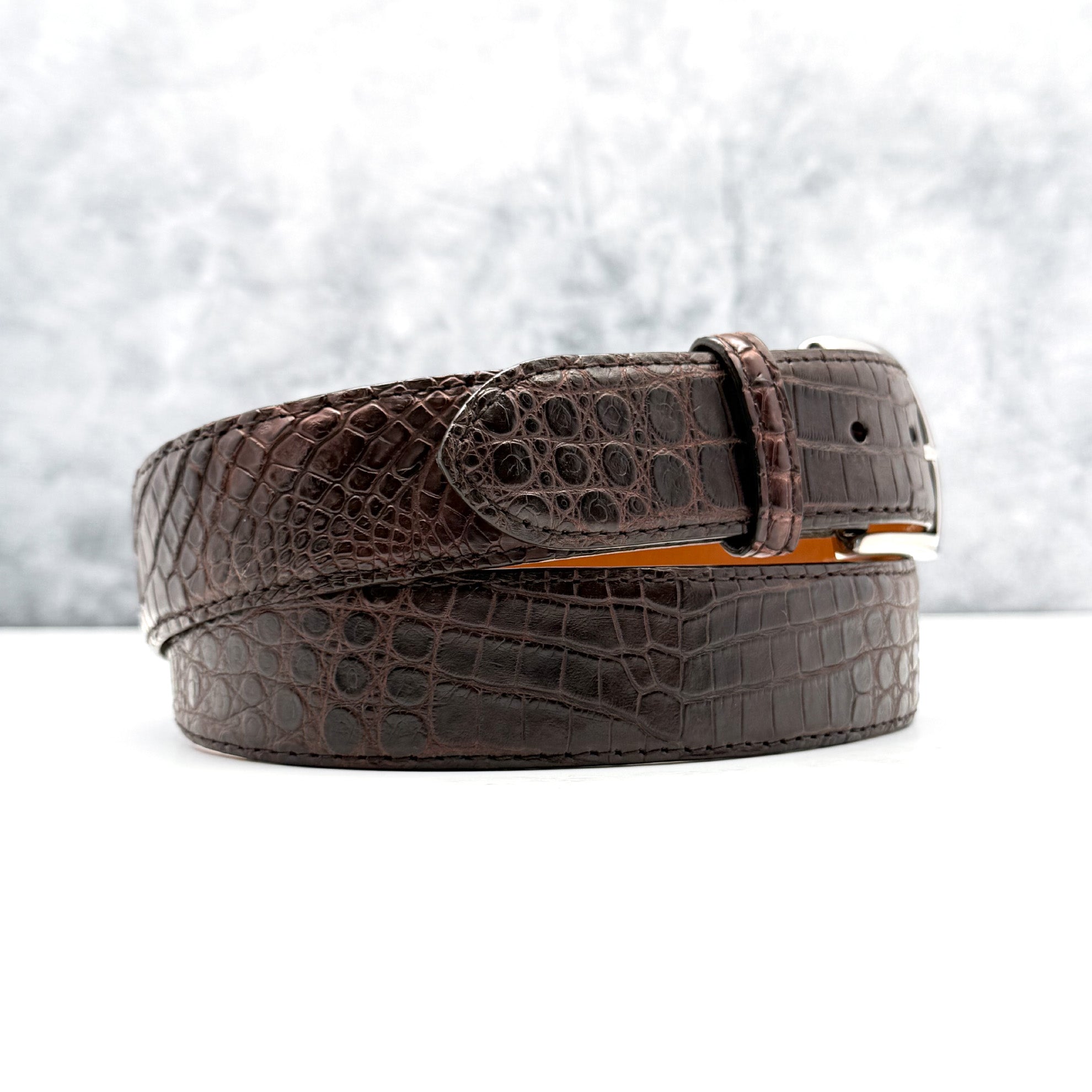 Ready To Ship Argentine Caiman Belt: Brown