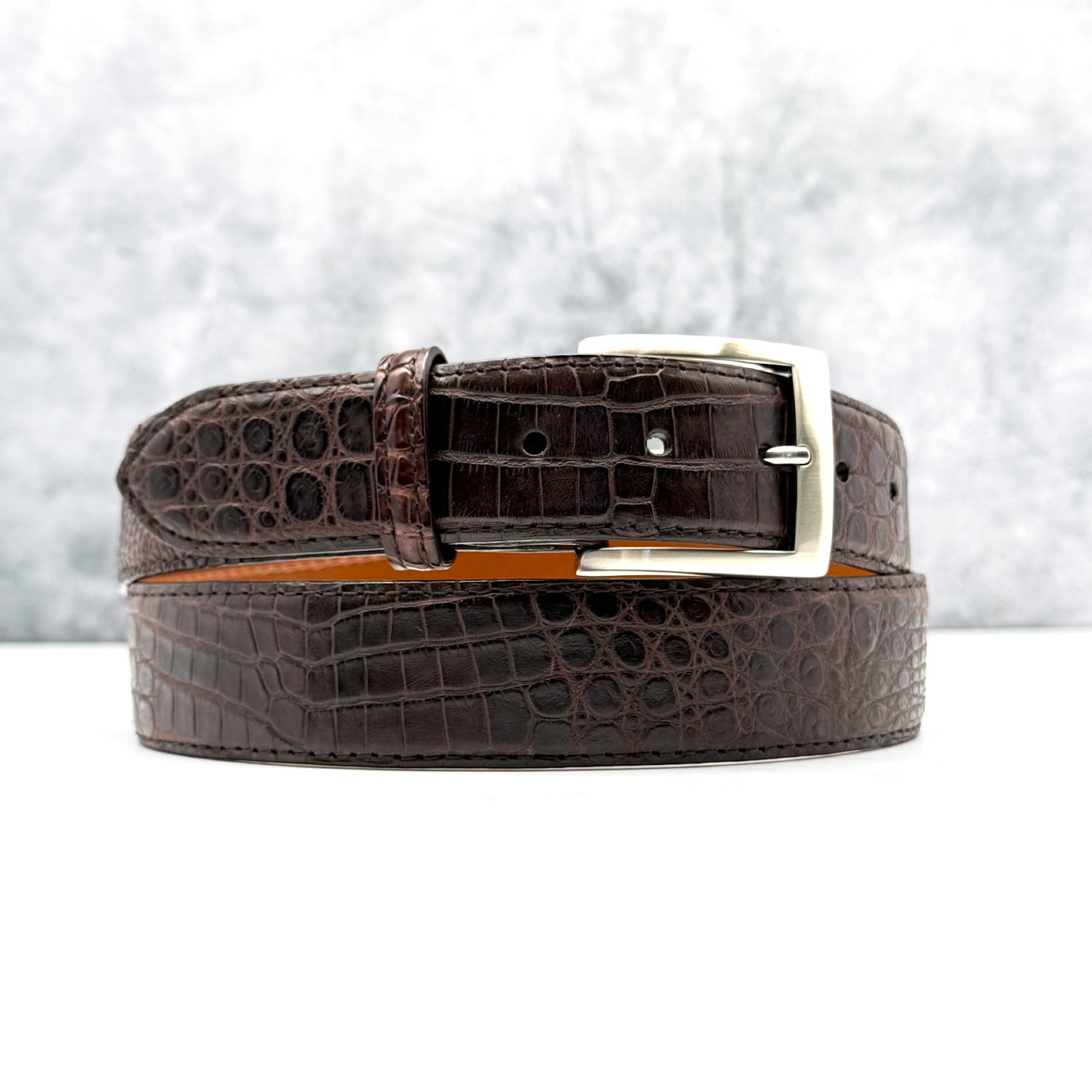 Ready To Ship Argentine Caiman Belt: Brown