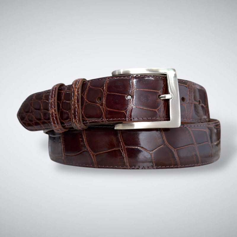 Alligator Belt — Dark Cognac | Glazed