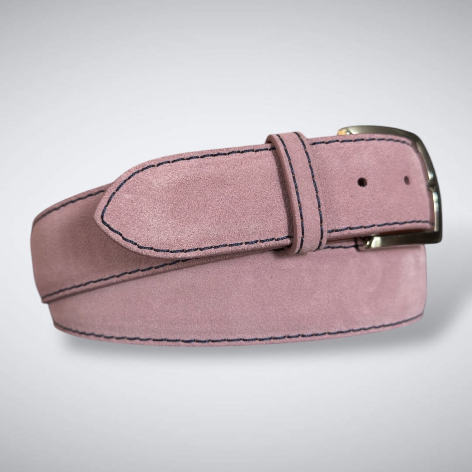 Ready To Ship Italian Calf Suede Belt: Amaranth (1.5 Width)