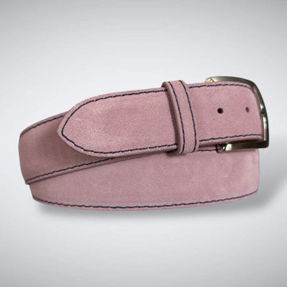 Ready To Ship Italian Calf Suede Belt: Amaranth (1.5 Width)