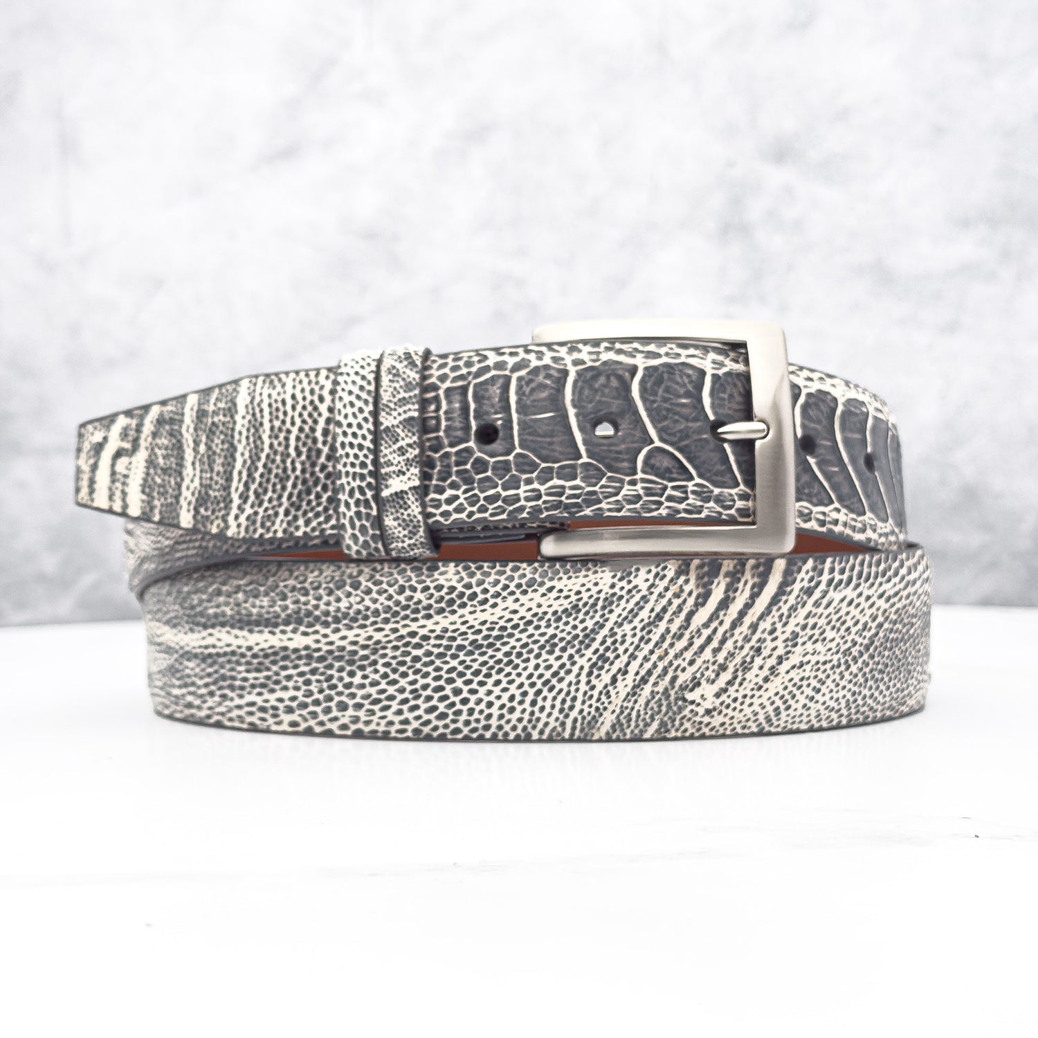 Ready To Ship Ostrich Shin Belt: Ashville