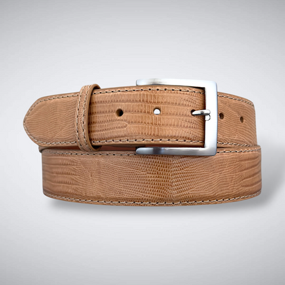 Atacama Lizard Belt (Tan Tonal Stitch)
