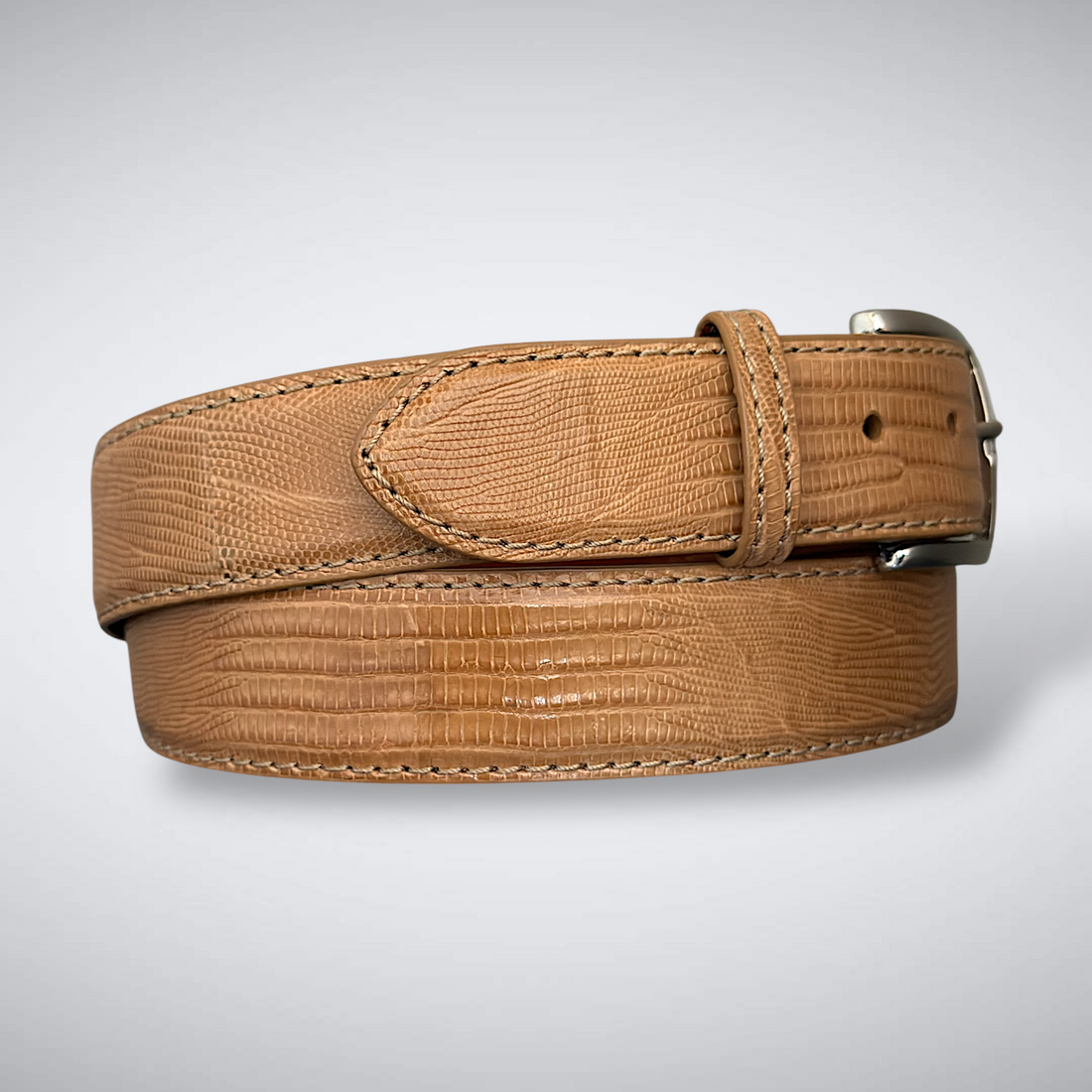 Atacama Lizard Belt (Tan Tonal Stitch)